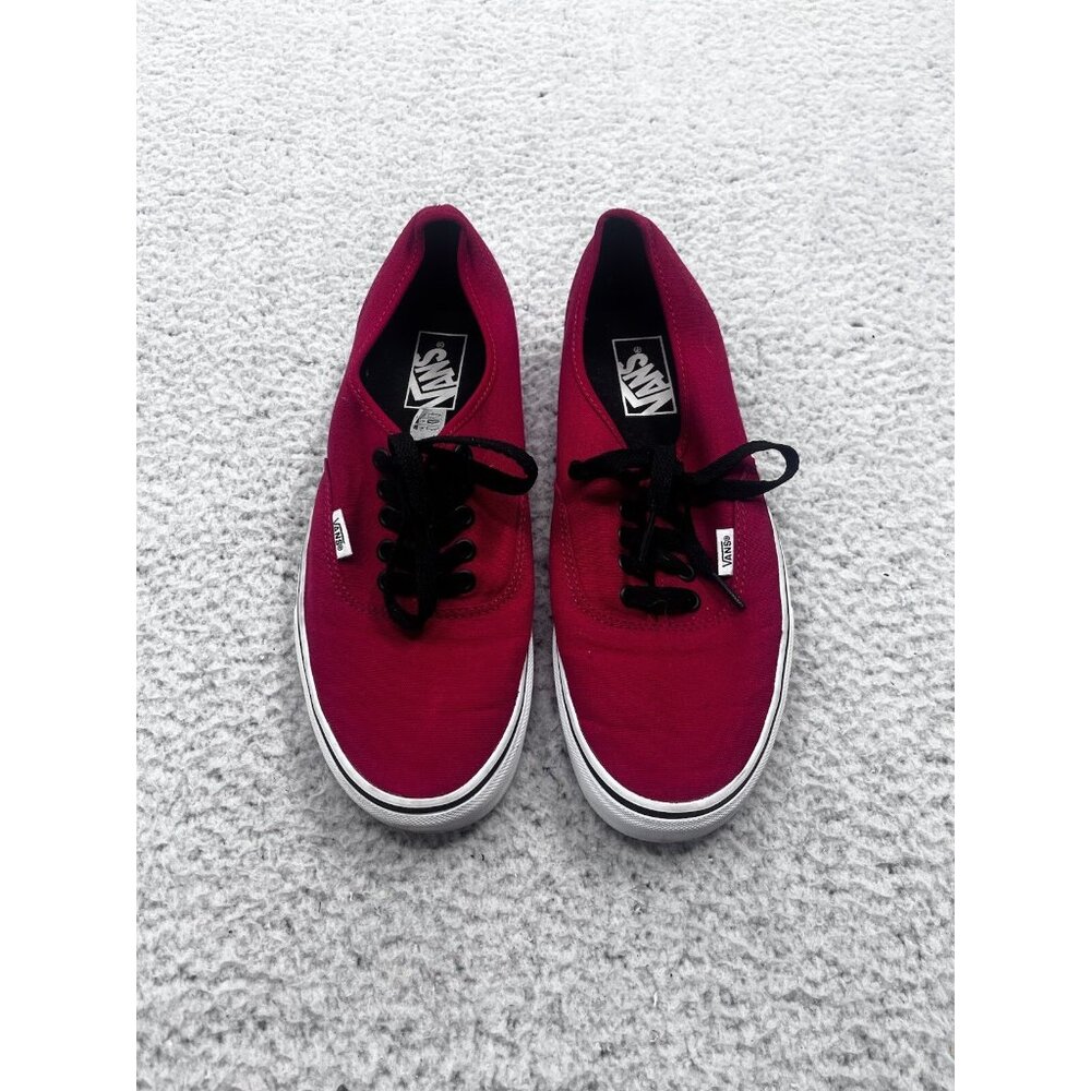 VANS Red Low Top Off the Wall Lace Up Athletic Shoes Men's 9 Women's 10.5